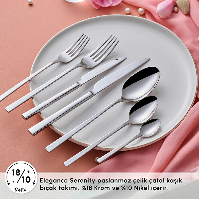 Karaca Serenity Elegance 84 Parça 12 Kişilik Çatal Kaşık Bıçak Takımı Kutulu