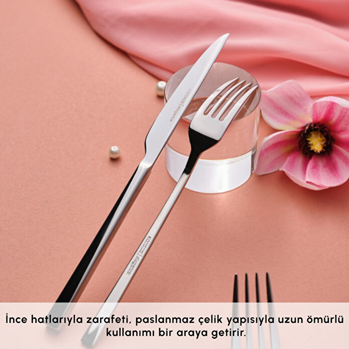 Karaca Serenity Elegance 84 Parça 12 Kişilik Çatal Kaşık Bıçak Takımı Kutulu