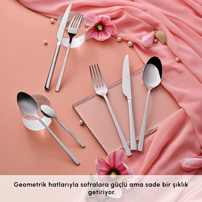 Karaca Serenity Elegance 84 Parça 12 Kişilik Çatal Kaşık Bıçak Takımı Kutulu