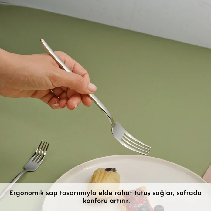 Karaca Elegance Whisper Platin 12 Kişilik 84 Parça Çatal Kaşık Bıçak Takımı