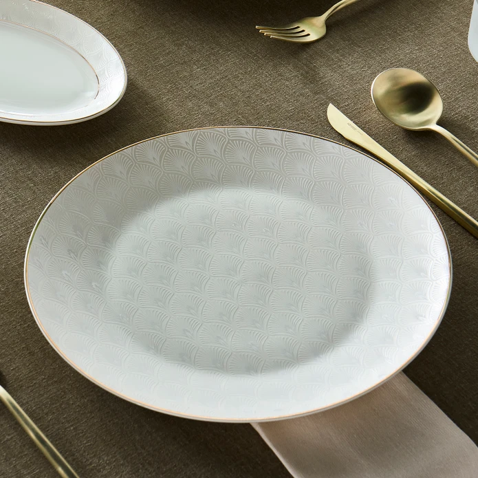 Karaca  Karaca Elegance Bone Mandarin 53 Parça 12 Kişilik Yemek Takımı Gold