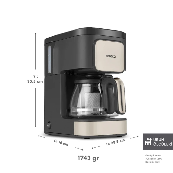 Karaca Just Coffee Aroma 2 In 1 Filtre Kahve ve Çay Demleme Makinesi Bej