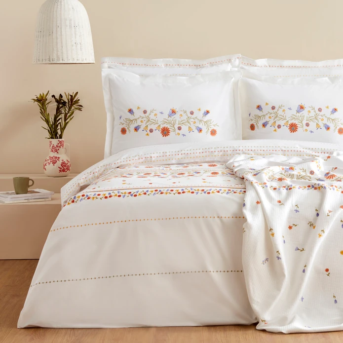 Karaca Home Clarice %100 Pamuk Çift Kişilik Nevresim Pike Takımı Multicolor