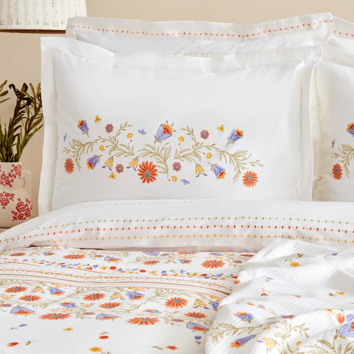 Karaca Home Clarice %100 Pamuk Çift Kişilik Nevresim Pike Takımı Multicolor