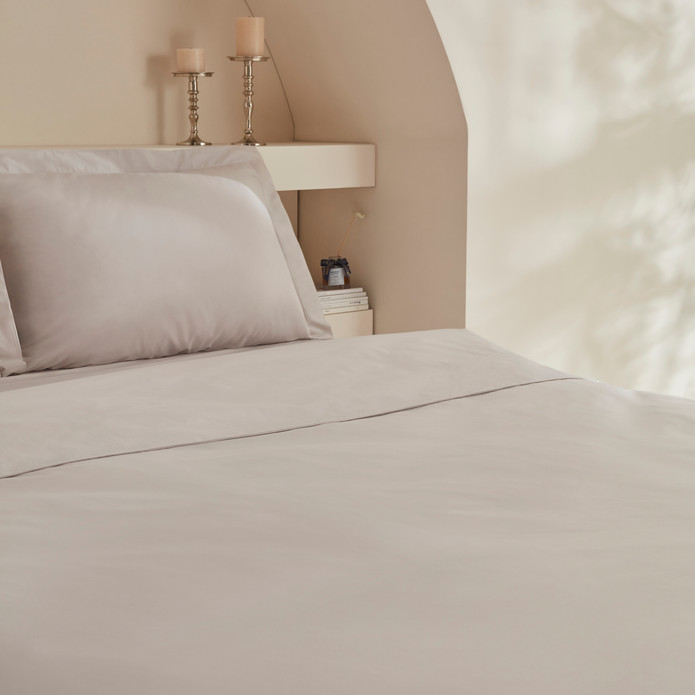 Karaca Home White Collection Ina 80 Tel %100 Pamuk Çift Kişilik Percale Nevresim Takımı Açık Gri