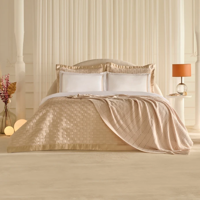 Karaca Home White Collection Bride Carina 80 Tel %100 Pamuk 8 Parça Evlilik Paketi Gold 