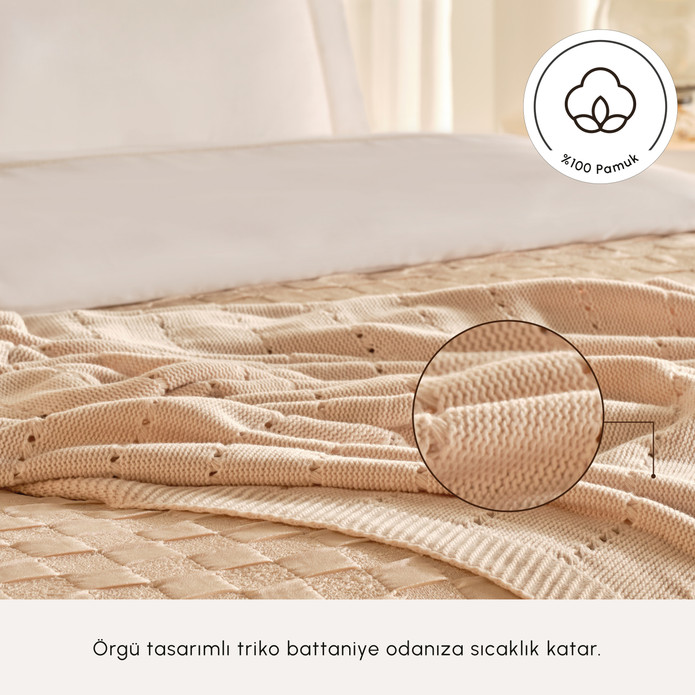 Karaca Home White Collection Bride Carina 80 Tel %100 Pamuk 8 Parça Evlilik Paketi Gold 