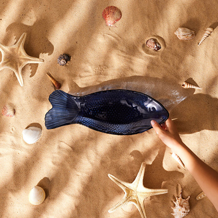 KARACA MARINE BALIK CAM SUNUM TABAĞI 40 CM