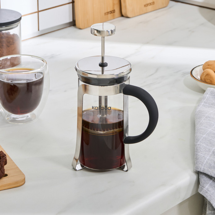 Karaca Coffee Bean Borosilikat Cam French Press Metalik 350 Ml