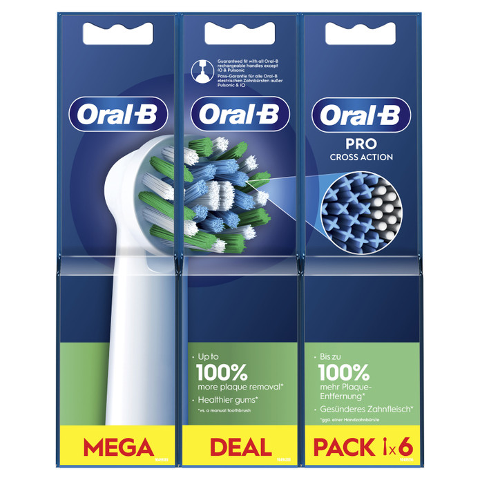 Oral B Pro Cross Action 6'lı Diş Fırçası Yedek Başlığı EB50 Beyaz