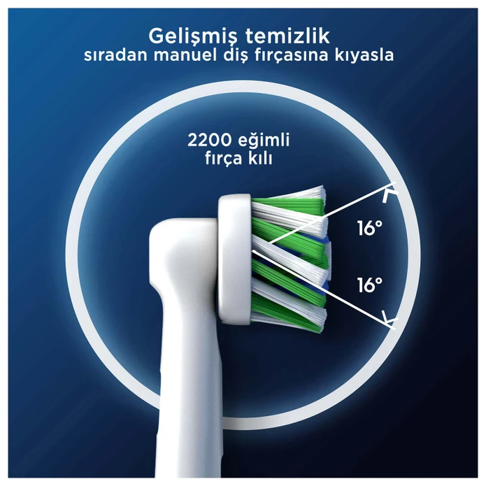 Oral B Pro Cross Action 4'lü Diş Fırçası Yedek Başlığı EB50 Beyaz