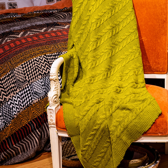 Karaca Home Lolly Koyu Yeşil Örgü Battaniye 130x170 cm