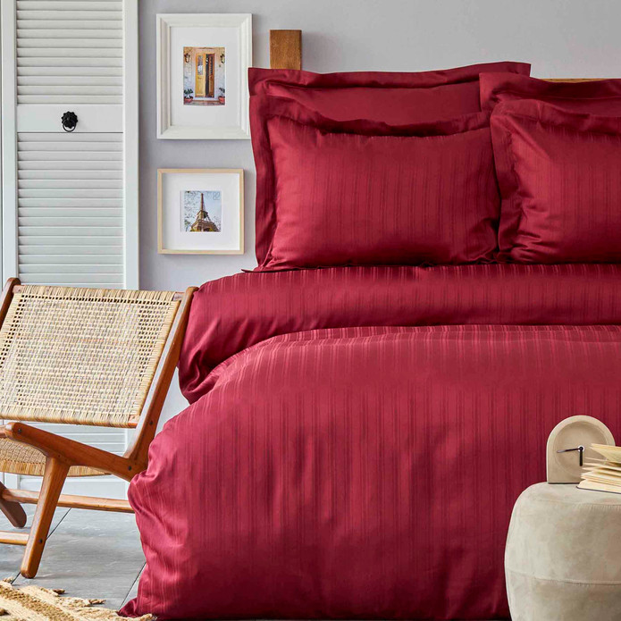 Karaca Home Charm Bold Bordo %100 Pamuk Saten Tek Kişilik Nevresim Takımı