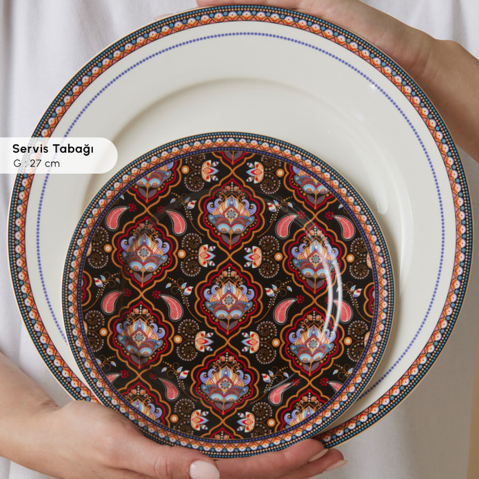 Karaca Forever Bone Agra 24 Parça 6 Kişilik Yemek Takımı