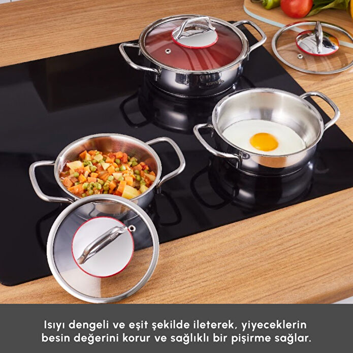 Karaca Emirgan İndüksiyon Tabanlı 6 Parça Çelik Sahan Set