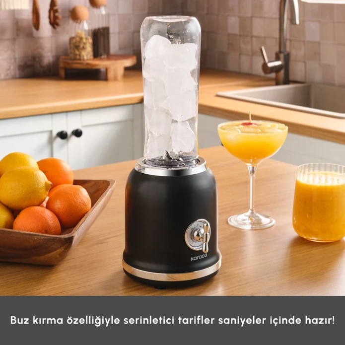 Karaca Retro Personal Kişisel Smoothie Blender Black