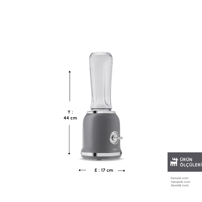 Karaca Retro Personal Kişisel Smoothie Blender Grey