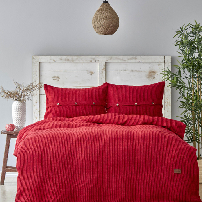 Karaca Home Coline Kırmızı Tek Kişilik Triko Yatak Örtüsü Seti