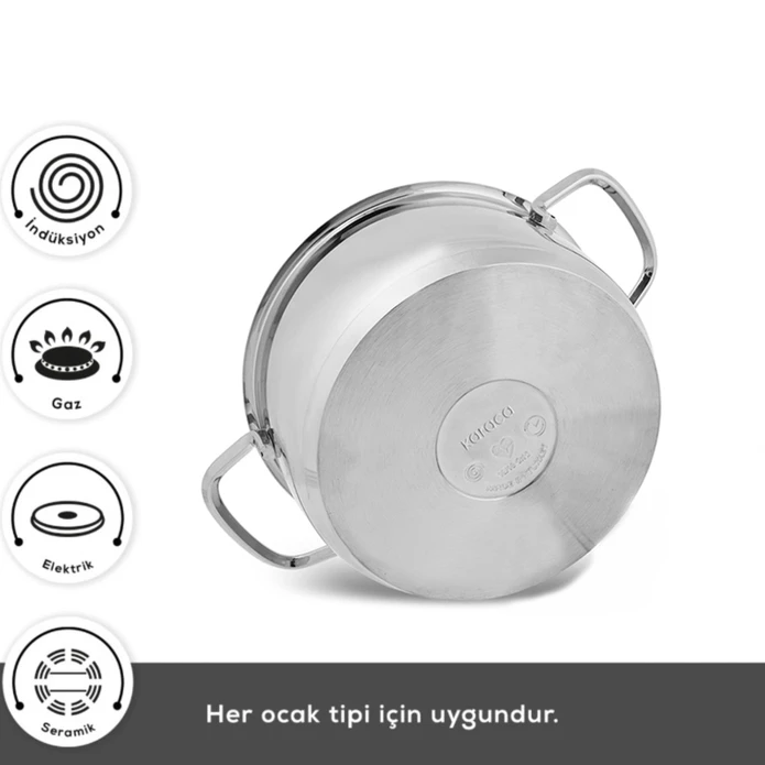 Karaca Powersteel Sakura 316+ İndüksiyon Tabanlı 8 Parça Çelik Tencere Seti