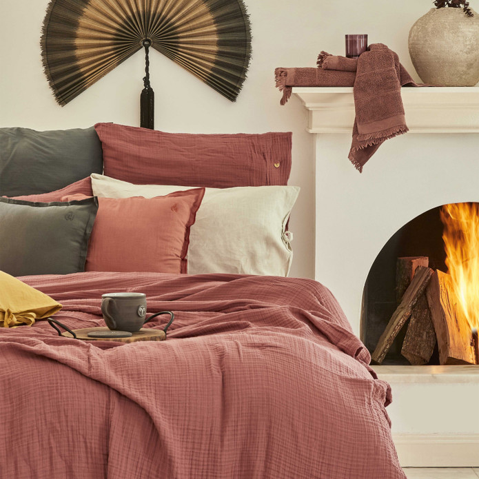 Karaca Home 4 Element Terracotta %100 Pamuk Çift Kişilik Yatak Örtüsü Ateş