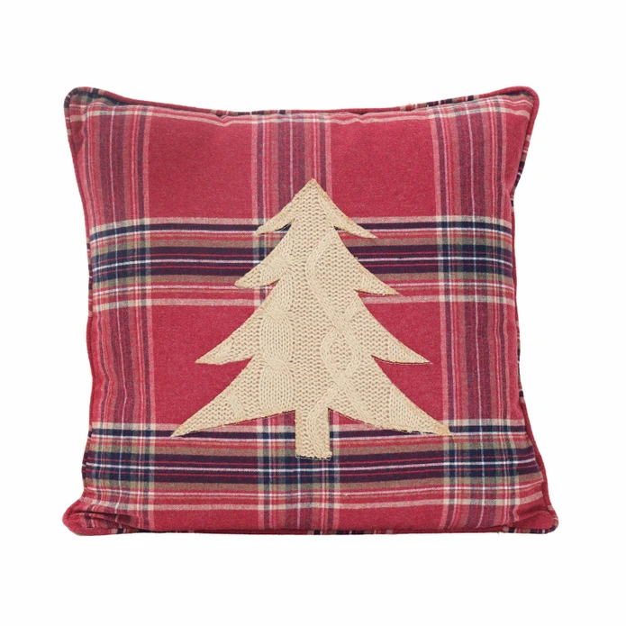Karaca Home Woodland Kırmızı Ağaçlı Cozy Kırlent 45x45 cm