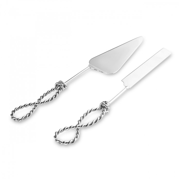 Karaca Rope Gümüş Servis Bıçak ve Spatula Seti