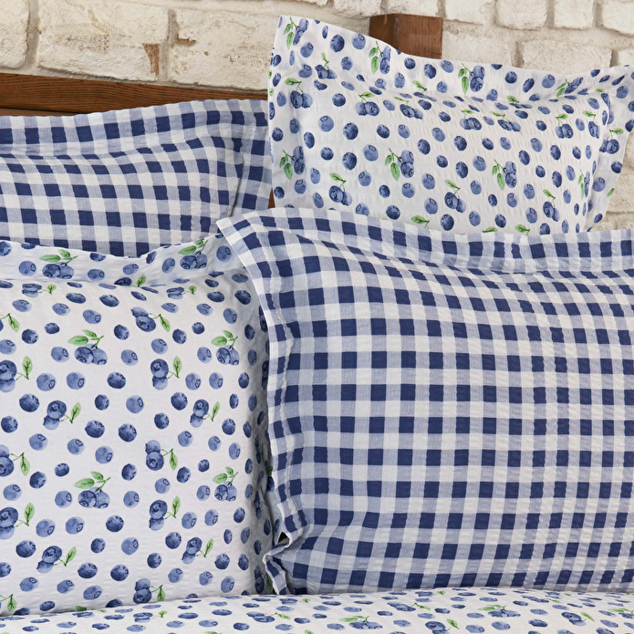Karaca Home Blueberry Mavi Nonıron Çift Kişilik Nevresim Takımı
