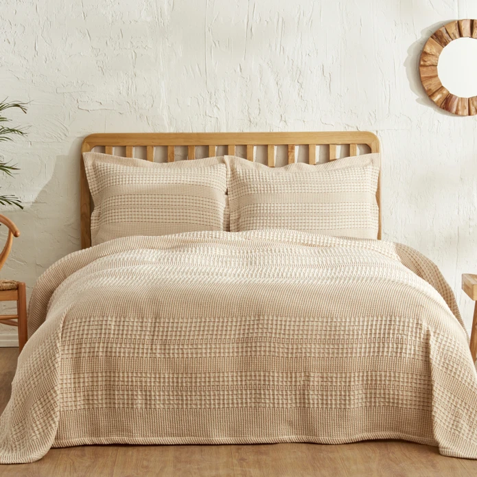 Karaca Home Naturel Line Stonewash Çift Kişilik Yatak Örtüsü Terracota