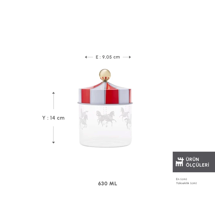 Karaca Karnaval Cam Saklama Kabı 630 ml