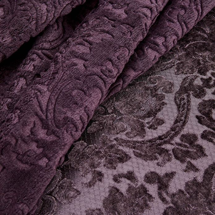 Karaca Home Volante Mürdüm Çift Kişilik Yatak Örtüsü Seti