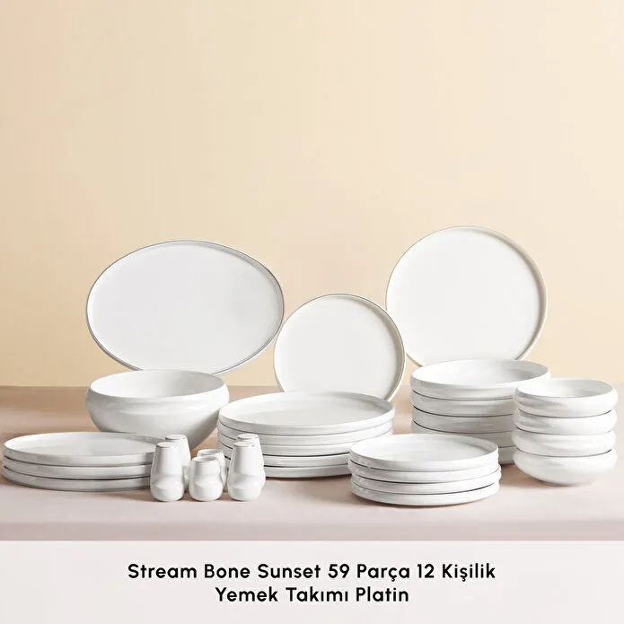 Karaca Red Carpet Collection Stream Bone Sunset 59 Parça 12 Kişilik Yemek Takımı Platin