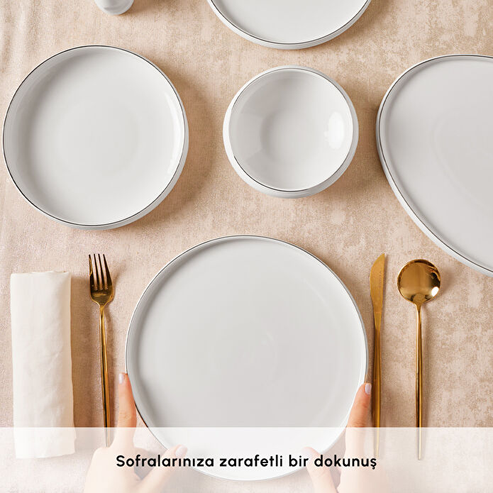 Karaca Red Carpet Collection Stream Bone Sunset 59 Parça 12 Kişilik Yemek Takımı Platin