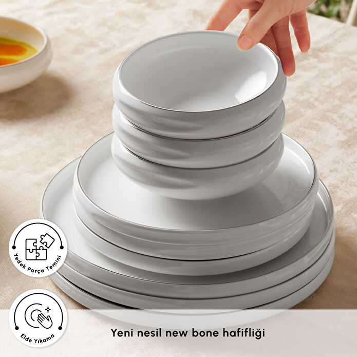 Karaca Red Carpet Collection Stream Bone Sunset 59 Parça 12 Kişilik Yemek Takımı Platin