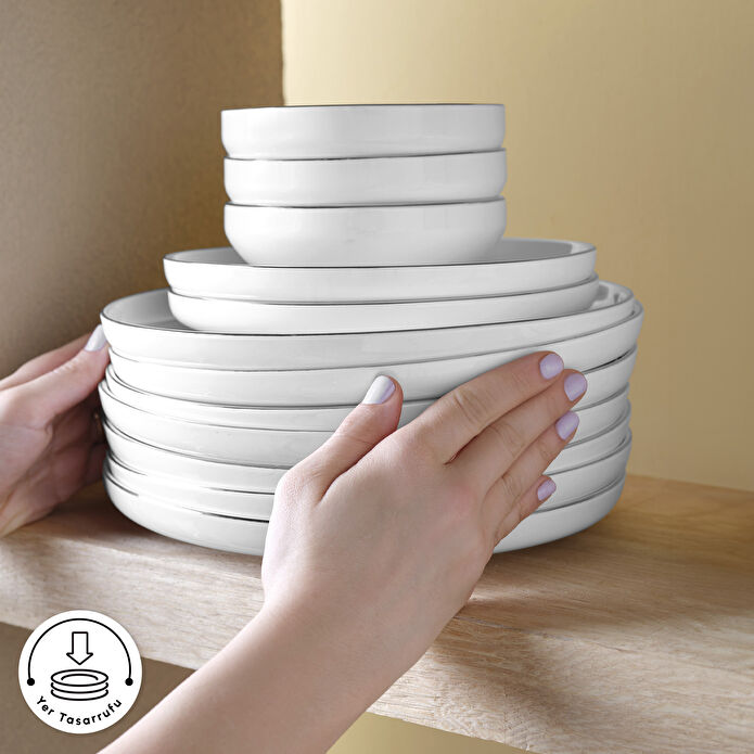 Karaca Red Carpet Collection Stream Bone Sunset 59 Parça 12 Kişilik Yemek Takımı Platin