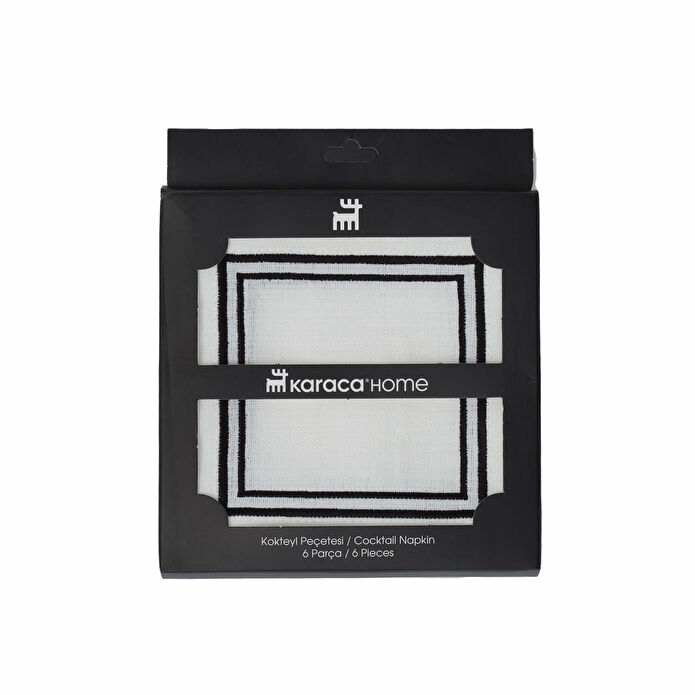 Karaca Home Molde Kokteyl Peçetesi 6'lı Siyah
