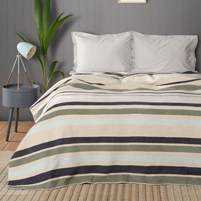 Karaca Home Neva Yeşil Tek Kişilik Pamuk Battaniye