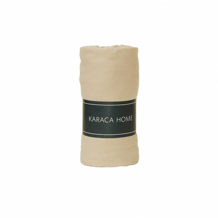 Karaca Home Penye Fitted Çarşaf Çift Kişilik Bej 160x200+30 cm
