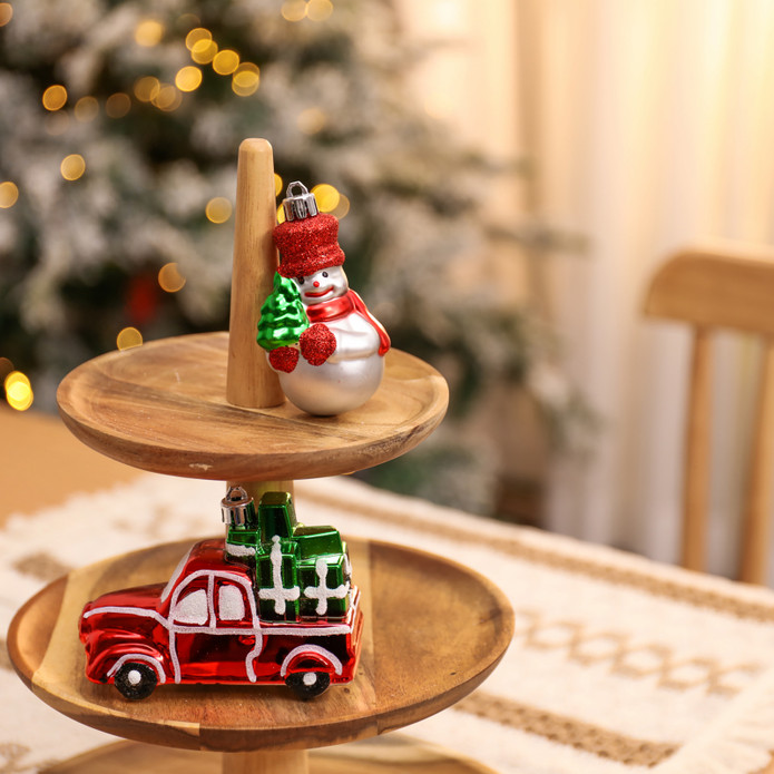 Karaca Home Gift Truck & Snowman 2 Parça Ağaç Süsü Seti