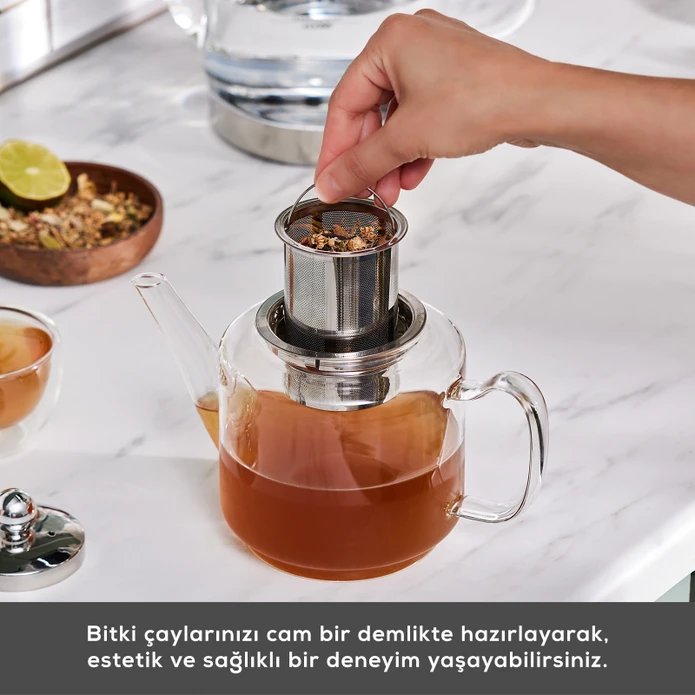 Karaca Dora Borosilikat Cam Çaydanlık XL