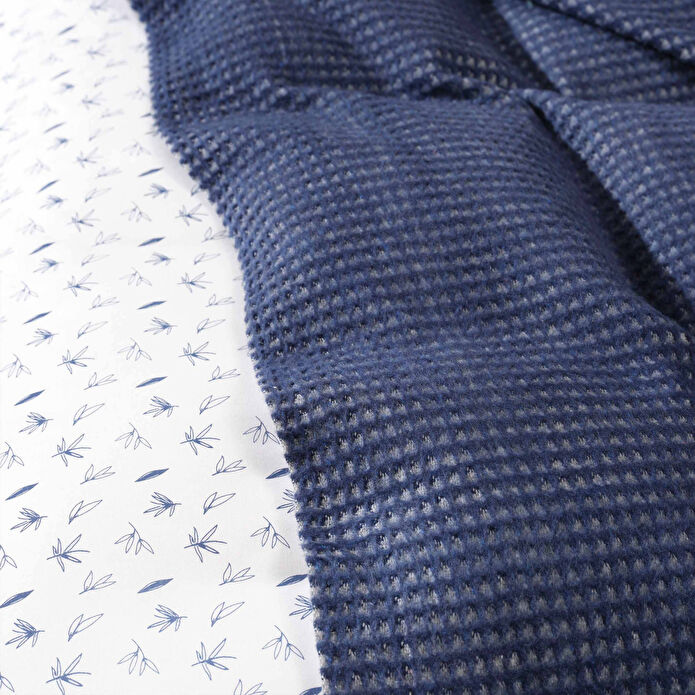 Karaca Home Bambu Mavi Çift Kişilik Battaniyeli Çarşaf Takımı