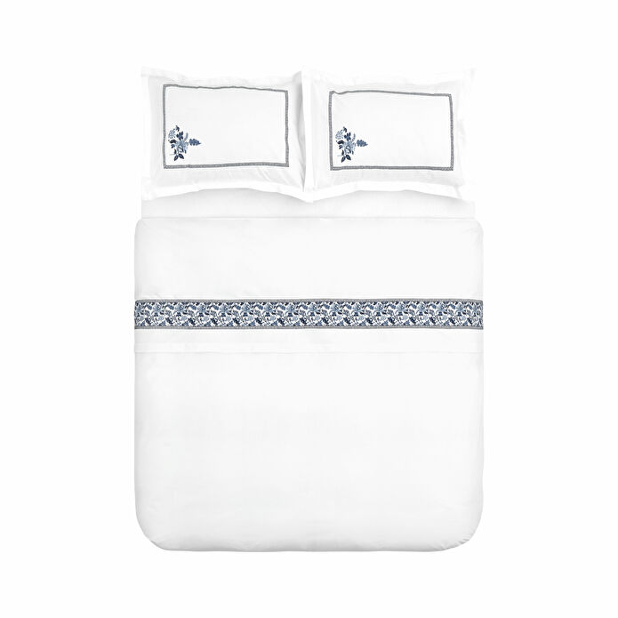 Karaca Home Lima %100 Pamuk Çift Kişilik Nakışlı Nevresim Takımı Beyaz