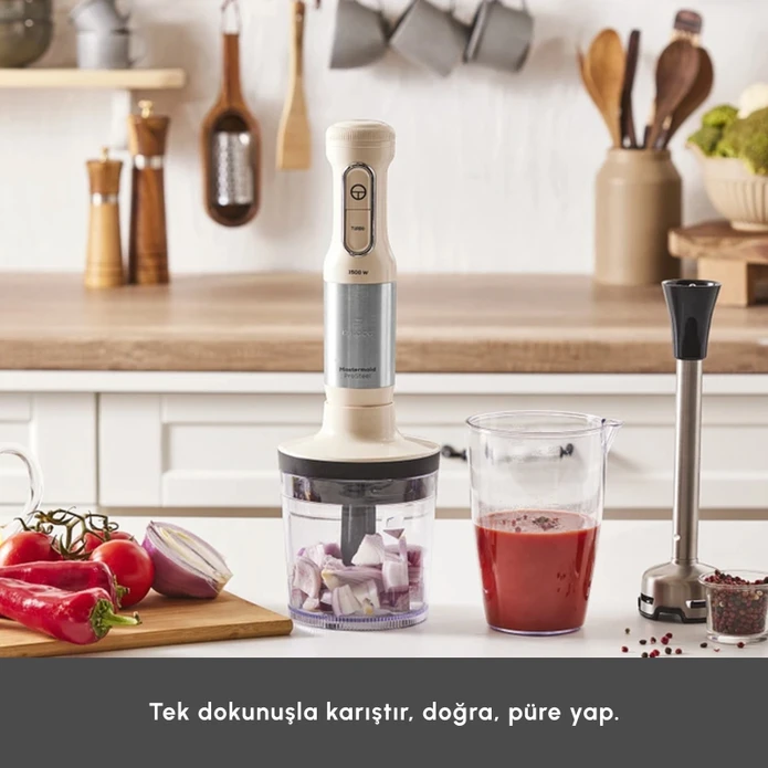Karaca Mastermaid Prosteel Blender Seti Soft Cream-Inox 1500W