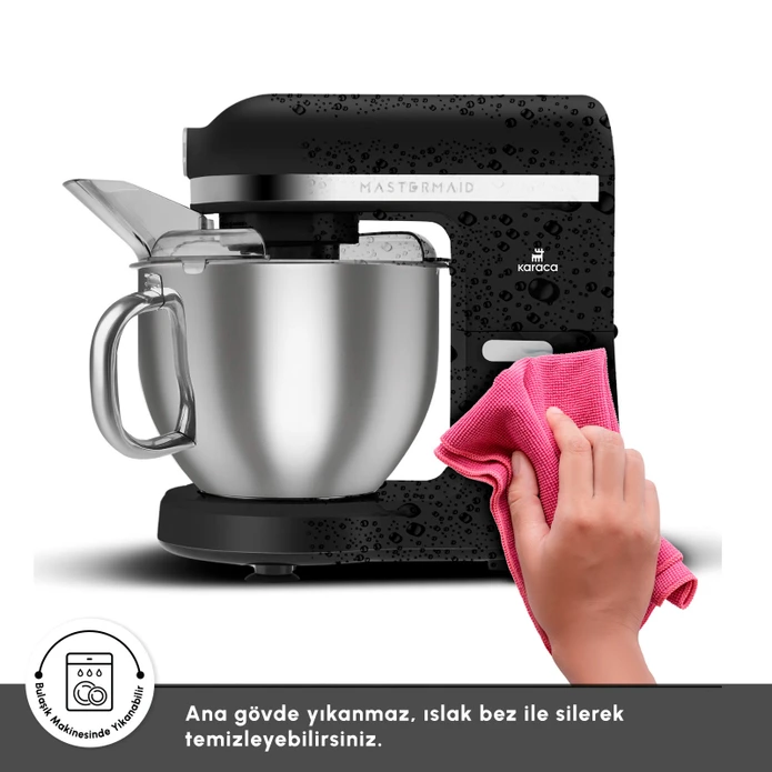 Karaca Mastermaid Chef Pro Çift Kollu Hamur Yoğurma Makinesi Matte Black Silver 1750 W 5L