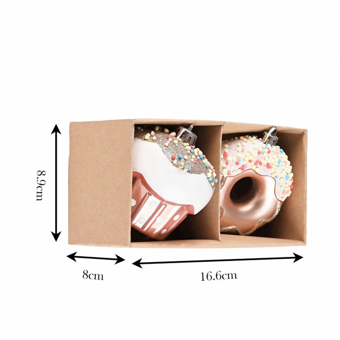 Karaca Home New Year Yılbaşı Donut Cupcake 2 Parça Ağaç Süsü Seti