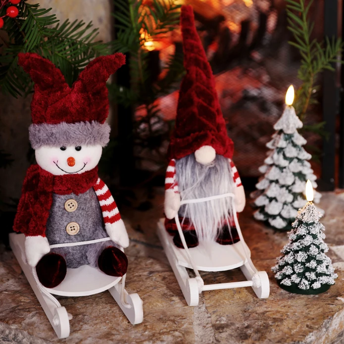 Karaca Home New Year Velvet Snowman With Slide 