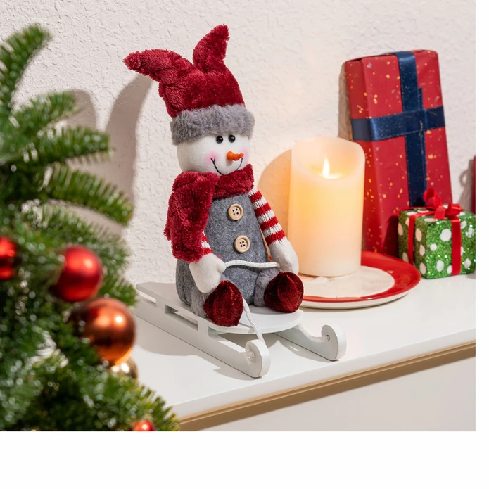 Karaca Home New Year Velvet Snowman With Slide 