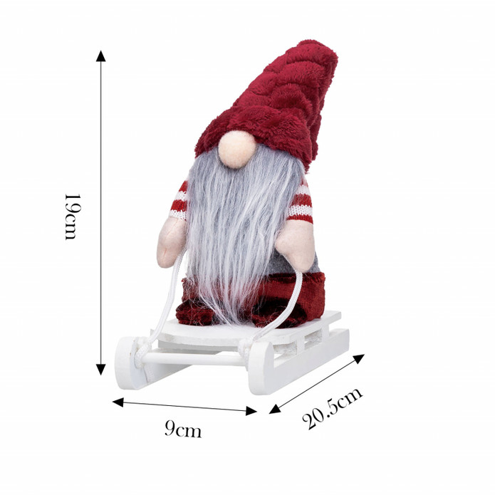 Karaca Home New Year Velvet Santa's Gnome With Slide 