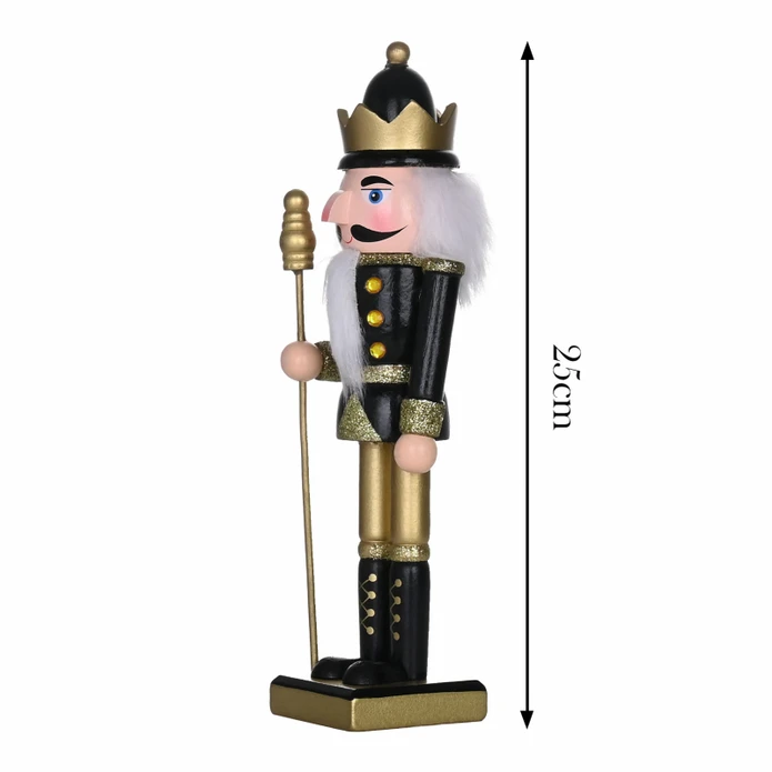 Karaca Home New Year Yılbaşı Nutcracker With Gold Hat 25 cm