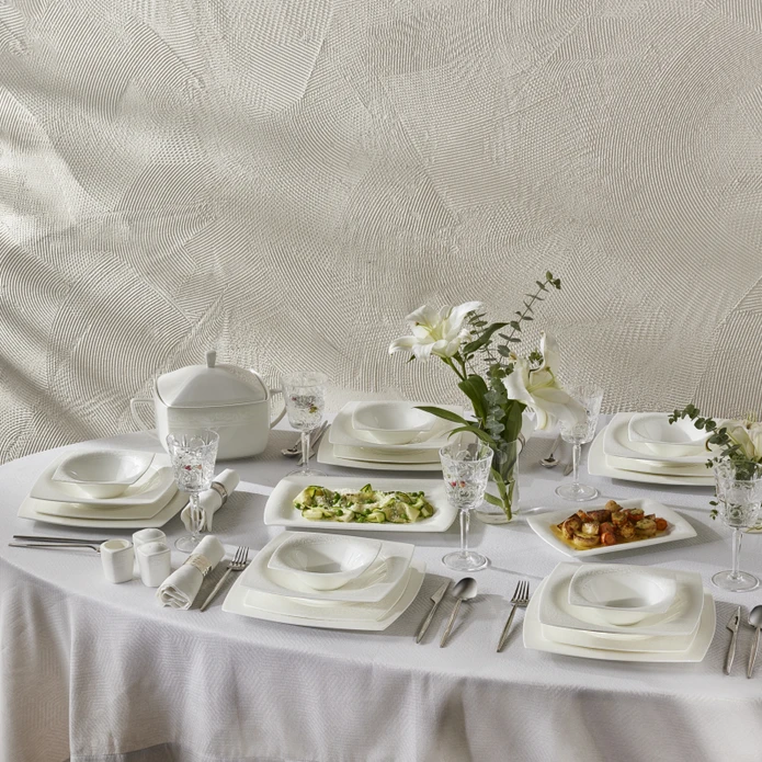 Karaca Fine Pearl Roma 58 Parça 12 Kişilik Yemek Takımı