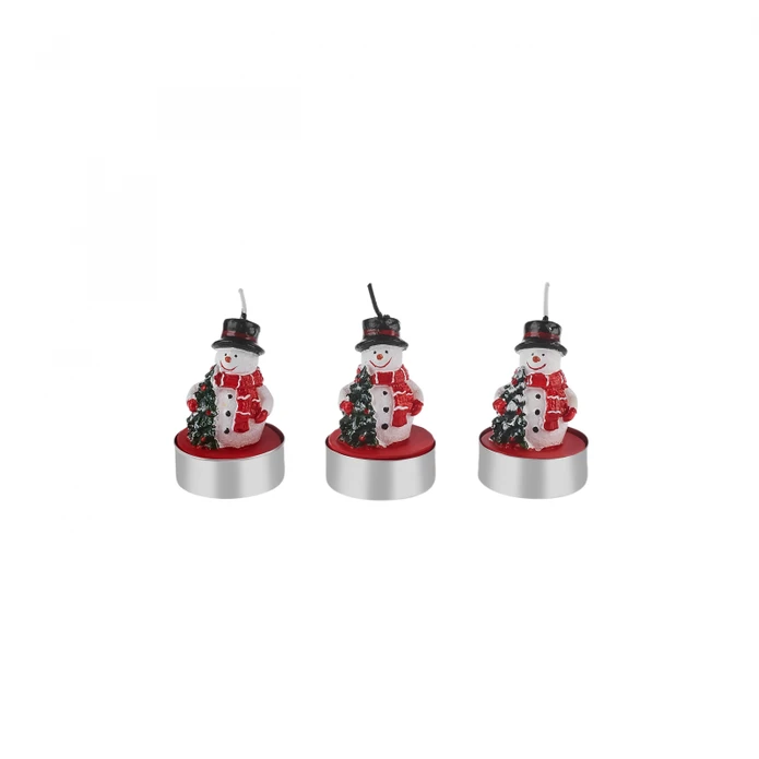 Karaca Home New Year Snowman 3'lü Tealight Mum 